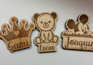 Imanes en madera grabados hasta 6 cm